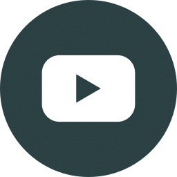 A circular icon with a dark background features a white play button at the center, reminiscent of the YouTube logo, perfect for a vet channel dedicated to animal care.