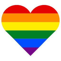 A heart-shaped image with horizontal rainbow stripes symbolizes LGBTQ+ pride, blending vibrant colors of red, orange, yellow, green, blue, and purple—a tribute as vivid as a caring veterinarian's commitment to every heartbeat.